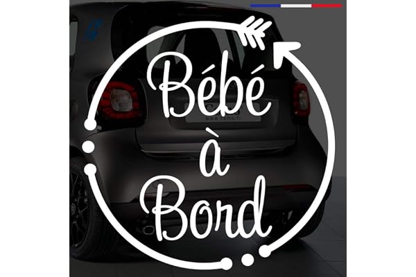 Sticker bébé à bord pour voiture Flèche 15 cm Blanc - Anakiss