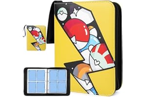 MUYANS Raccoglitore Carte Pokemon, Album di Carte Collezionabili 480 Carte, PU Album Carte con Cerniera, 60 Pagine Porta Carte Collezionabili