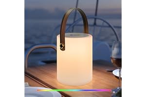 NiceBuy Lampe De Table Sans Fil Rechargeable USB Exterieur,8 Couleurs Dimmable LED Sans Fil Avec TéLéCommande,IP44 éTanche Pour Jardin ExtéRieur Restaurant Patio (Style C)