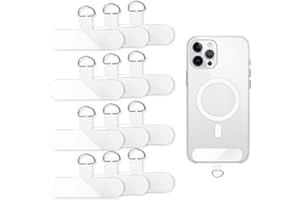 BOHUIZ 12 Stück Handykette Universal Pads, Transparent Phone Tether Tabs PVC Handy Lanyard Patch Universal Handykette Telefon Patch für Meisten Smartphones