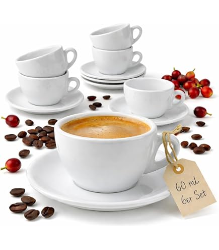 DANESI CAFFÈ Espressotassen, 6er Set, Glas, Klassisch, Espresso, Zuhause Küche, Haushalt & Wohnen
