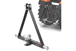 VEVOR 3-Punkt-Anhängerkupplung mit 5,08 cm Empfänger, 3-Punktaufnahme, 2721 kg, Traktor-Anhängerkupplungsadapter, kompatibel mit Kubota, Mahindra, John Deere, Massey Ferguson, 505x575x130mm