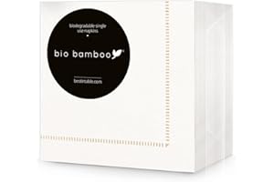 bio bamboo® - Confezione 50 tovaglioli monouso COCKTAIL 25x25 CORNICE ORO in fibra di bambù, biodegradabili e compostabili