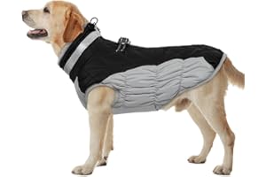 Hjumarayan Hundemantel für Kleine Mittelgroße Grosse Hunde, Hundemantel Winter Warme Wintermantel Hund Hundejacke Wasserdicht Hunde Mantel Gefüttert, Outdoor Hundemantel Labrador (Schwarz XXL)