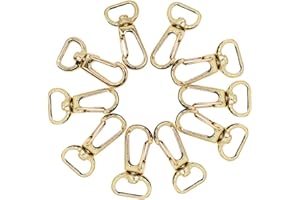 RETON 10 Stücke 13mm Schwenkverschlüsse Clips, Metall Schlüsselanhänger Clip Haken mit D Ring, Hummer Verschlüsse Swivel Trigger Snap Haken für Haustier Tag DIY Handwerk(Hell Gold)