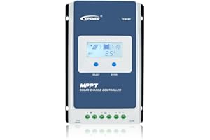 EPEVER MPPT Solar Charge Controller 30A 12V 24V Auto Max PV 100V Common Negative Ground LCD Display Solar Panel Charger Regulator for Gel Flooded Sealed LiFePO4 Lithium (Tracer3210AN-G3)