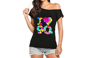 Fashion Sports Dude Camiseta para Mujer con Estampado I Love 80s 90s, Estilo Retro de Estrella Pop con múltiples Caras, Disfraz Sexy