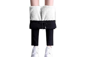 Kmxcnli Winter Thermohose Damen Fleece Gefüttert Winterhose, Winter Jogginghose Damen Warm mit Taschen, Trainingshose mit Hoher Taille.