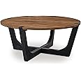 Signature Design by Ashley Hanneforth Coffee Table, 44" W x 44" D x 19" H, Light Brown & Black