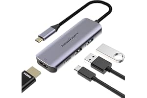 Newmight Hub USB C vers HDMI, 4 en 1 USB C vers HDMI 4K, Power Delivery 100W, USB3.0 Transfert de données Rapide, pour MacBook Pro Air M2 M1 iMac iPad Pro Steam Deck