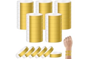NACHLYNN 500 Stück Eintrittsbänder für Events Einlassbänder Festival Armbänder Freundschaftsarmbänder Kinder für Party Event(Gold)