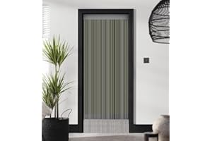 ZEBRA BLINDS String Curtain, Door Fly Screen Curtains, Door Strings, Tassel Curtains for Doorway, Window Decor String Panel Stripe, Stylish Room Divider, Panel Fringe Curtain (Grey, 100 x 280 cm)