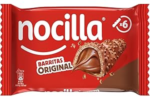 Nocilla, Barritas, Original, Con Crema al Cacao y Leche con Avellanas - Pack de 6 Unidades - 129g