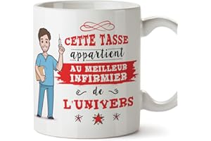 Mugffins Infirmier Tasses Originales de café et Petit-déjeuner à Donner Travailleurs Professionnels - Cette Tasse Appartient au Meilleur Infirmier de l'univers - Céramique 350 ML