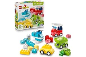 LEGO DUPLO Kreatywne pojazdy, klocki dla maluszka od 1,5 roku, zabawka edukacyjna dla chłopców i dziewczynek z pojazdami do przebudowywania, prezent dla dzieci w wieku od 18 miesięcy 10474
