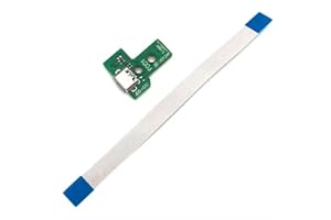 BARAC Placa Conector de Carga Puerto Micro USB para Mando PS4 JDS 030 Reemplazo PlayStation4 + Cable Flex 12 Pin