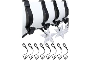 BYSMAH 24 Pack Giant Gutter Hooks for Outdoor Lights, Strong Heavy Duty Large Christmas Light Clips Gutter Hangers Weatherproof for Hanging Outdoor String Icicle Curtain Fairy Lights (Black)