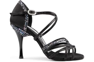 PortDance PD800 Pro Chaussures de danse pour femme Blanc/paillettes 5,5 cm Slim