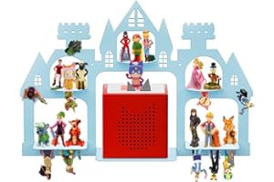 Demao for Toniebox Shelf Magnetic, Floating Shelf for Tonies Figures 20-30pcs, Display Shelf for Toniebox in Children's Room Decoration, Wall Mounted Shelf for Tonies Figures Storage-Blue Castle