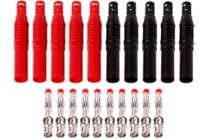 Greluma 10 Pz Spine a banana da 4mm rivestite isolate, connettori a spina a banana a saldare di sicurezza per puntali per multimetri