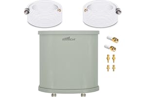 Boostcell W40. Antena Router Router Externa 4G 5G Direccional Dos Cables de Baja Pérdida de 10 Metros Conectores N- SMA con Adaptadores TS9 y CRC9