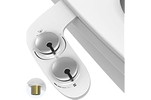 W WITHLENT Toilette Japonaise - Bidet toilette WC Bidet Pulvérisateur Bidet Abattant WC double buses rétractables autonettoyantes - Nettoyage avant et arrière Entrée d'eau en laiton durable (Argent)