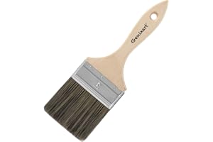 GENIXART Double Thick Chip Paint Brush, 3 inch / 75mm Stain Brushes for Painting Walls and Fence Staining, Wooden Handle Masonry Paintbrush for Varnish, Paste, Gesso and Limewash