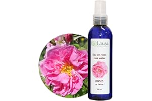BIOLOUSA Eau de rose de Damas bio – 100% naturel sans parfum artificiel ni conservateur, 200 ml avec spray, lotion tonique hydratante et purifiante. hydrolat de rose directement du producteur à votre peau.
