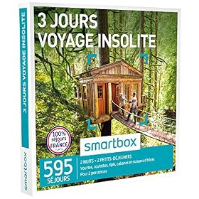 SMARTBOX – Coffret Cadeau – 3 JOURS – VOYAGE INSOLITE – 595 séjours : yourtes, roulottes, tipis, cabanes et maisons d’hôtes