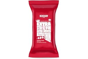 Renshaw White Extra Stretch, Smooth & Thin, Marshmallow Flavoured Fondant Icing, 1 kg (Pack of 1) - Ready to Roll Icing for Cakes