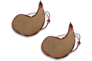 ADCSHOP Pack Dos botas curvas de vino curvas – capacidad 1L cada una – En vacuno serraje – 24 x 22 cms cada una - peso (vacía) 135 grs - cierre brocal anti-goteo