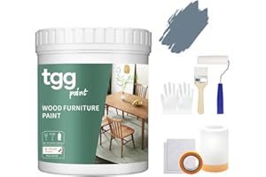 tgg Grigio Blu Vernice per mobili in legno,1kg di vernice a gesso per mobili, vernice per armadi da cucina, vernice per piani di lavoro, senza carteggiatura, a base d'acqua e non tossica