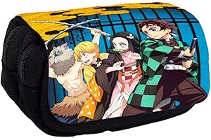 KSOPSDEY Estuche, Estuche para Lápices Demon Slayer, Demon Slayer Estuche, Demon Slayer Bolsa de Lápiz Portable Estuche Organizador para Material Papelería con Cremallera