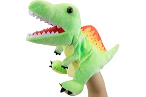 JUSTQUNSEEN Burattin a Mano Marionette da Mano Dinosauro, Bambole di Dinosauro per Bambini, Animali di Peluche di Dinosauro, Regali di Burattini a Dito, Jurassic World Dinosauri Giocattoli