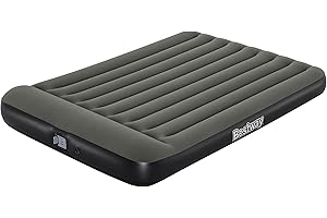Bestway Lit gonflable TriTech avec pompe à batterie intégrée Double XL/lo 203 x 152 x 30 cm, Gris