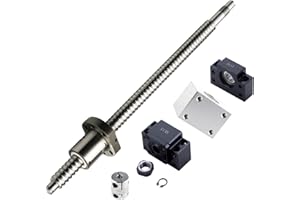 CNCMARKET Kugelumlaufspindel SFU1204-500mm Linearführung mit 1204 Gehäusehalterung und BK/BF10 Kugelumlaufspindelstützen für Graviermaschine