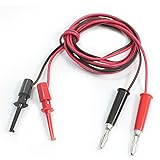 Sourcingmap Pair Test Hook Clip to Straight Banana Plug Connector Lead Cable 1M