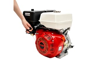 VonVVer Bensinmotor stående motor 4-takts 15 hk – kartmotor drivmotor 9 700 W bensinmotor 420 cc 3600 varv/min luftkyld, lätt startmotor för gräsklippare, Kart Go Cart Kettcar