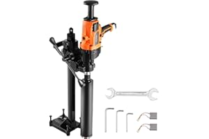 VEVOR Carotteuse à Diamant Diamètre de Perçage 20-180 mm, Perceuse au Diamant Portative 2600 W, Appareil de Forage Diamant Perçage Humide et Sèche, avec Support et Foret, pour Béton, Brique, Marbre