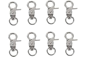 SELXRAN 8 Pcs Bird Cage Lock Bird Cage Lobster Clasp, Birdcage Lock Birds Cage Clip Dove Cage Door Keychains Swivel Clip Rabbit Cage Door Locks Purse Hooks to Rotate Shackle Stainless Steel Iron Wire