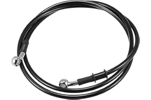 Motoforti 170cm 66.93" Motorcycle Braided Brake Clutch Oil Hoses Pipe Black