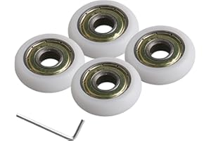 CNBTR 8x30x8.5mm White Ball Bearing Guide Pulley Roller Round Wheel Load 87KG for Door Window Pack of 4