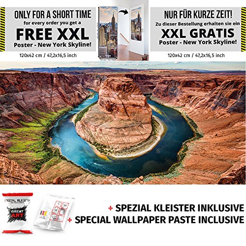 Preisvergleich Produktbild Horseshoe Bend Fototapete hufeisenförmiger Mäander Grand Canyon Colorado River Page Arizona King Bend XXL Wanddeko 210 x 140 cm + Spezial Kleister