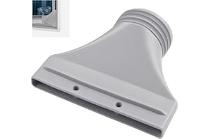 BUOSHUO Flacher Fenster-Abluftschlauch-Adapter für Klimaanlagen Trockner – Verbessert Luftzirkulation mit Frischluftzufuhr, 22x25cm (Grau) – Inkl. Verriegelungslaschen für Kippfenster