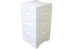 GERMEROTT BIENENTECHNIK Segeberger Beute mit HOCHBODEN - Deckel INNEN GLATT mit 33 x DN Rahmen mit Hoffmann Seiten, 1 x Metall Absperrgitter 435 x 435, 1 x Bodenschieber 1x Ansteck Flugbrett und 1 x Bausperre