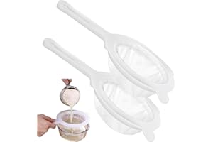 BSGZCM 300 Mesh Fine Sieve, 2 PCS Ultra-Fine Mesh Fine Sieve,Household Sieve Fine Mesh,Nylon Ultra-Fine Fine Mesh Strainer Suitable for Filter Fruit Juice Wine Soy Milk Jam Yogurt Coffee Milk Soy Milk