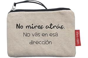 hello-bags. Bolso Monedero/Billetero/Tarjetero. Exterior: Algodón 100%. Con cremallera y forro interior. Incluye bonito sobre kraft de regalo. Modelo: NOMIRES. Crudo/Negro. 14x10 cm.