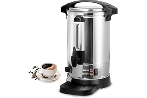 EINFEBEN Glühweinkocher Einkochautomat 8L Edelstahl Heißwasserspender mit Auffangschale Zapfhahn Glühweinkessel Temperatureinstellung 30-110°C