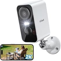 IeGeek 3MP Wireless Outdoor WiFi Security Camera – 2K HD, Battery Powered, 6-Month Battery Life, Alexa Compatible