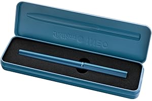Pelikan Penna Stilografica INEO per Scuola e Ufficio, Design Minimalista, in Alluminio, Ricaricabile, in Astuccio Regalo di Metallo Sagomato, Sostenibile, Fusto Blue Sapphire Matt